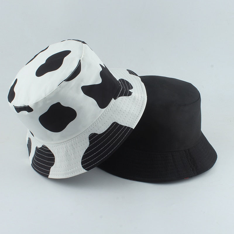 Cow Print Reversible Fisherman Bucket Hats