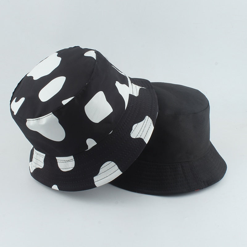 Cow Print Reversible Fisherman Bucket Hats