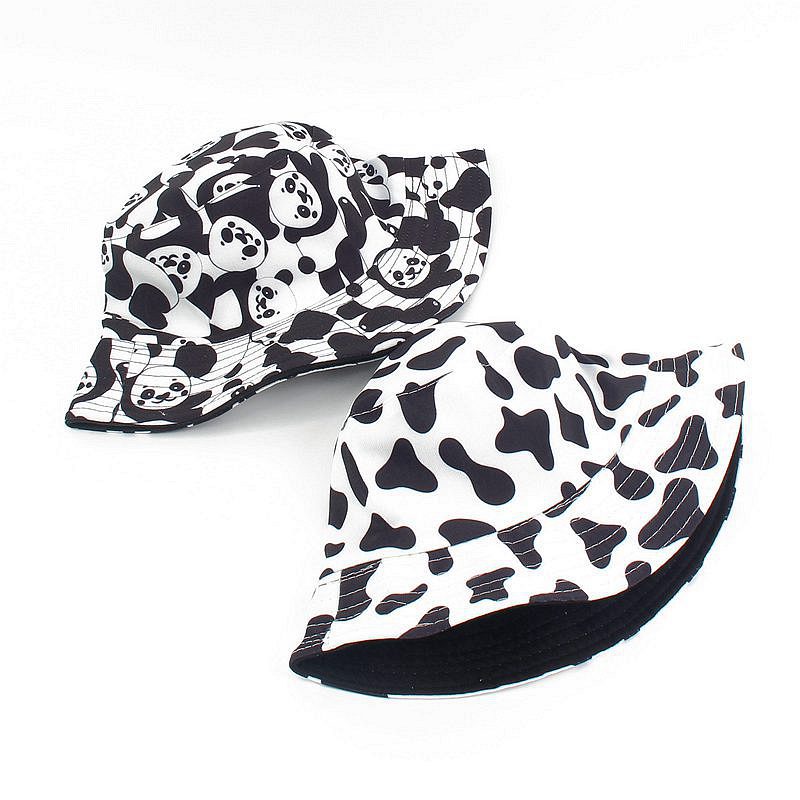 Cow Print Reversible Fisherman Bucket Hats