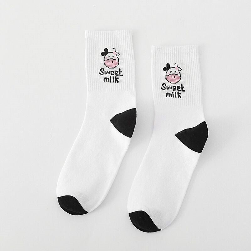 Cute Assorted Cow Socks - Harajuku Japanese Style