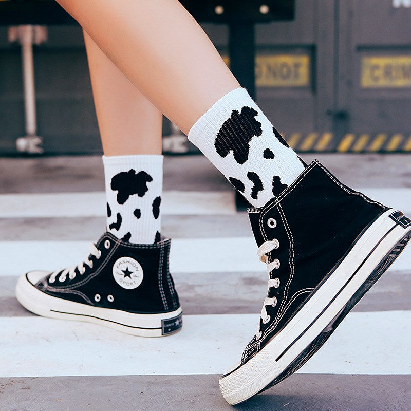 Cute Assorted Cow Socks - Harajuku Japanese Style