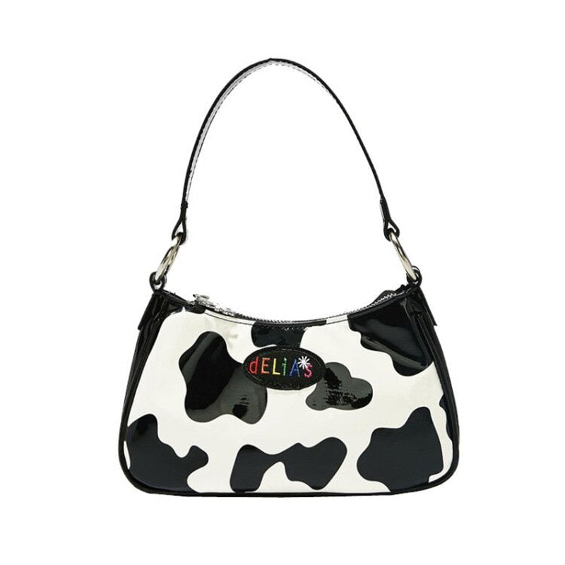 Retro Cow Print Handbag