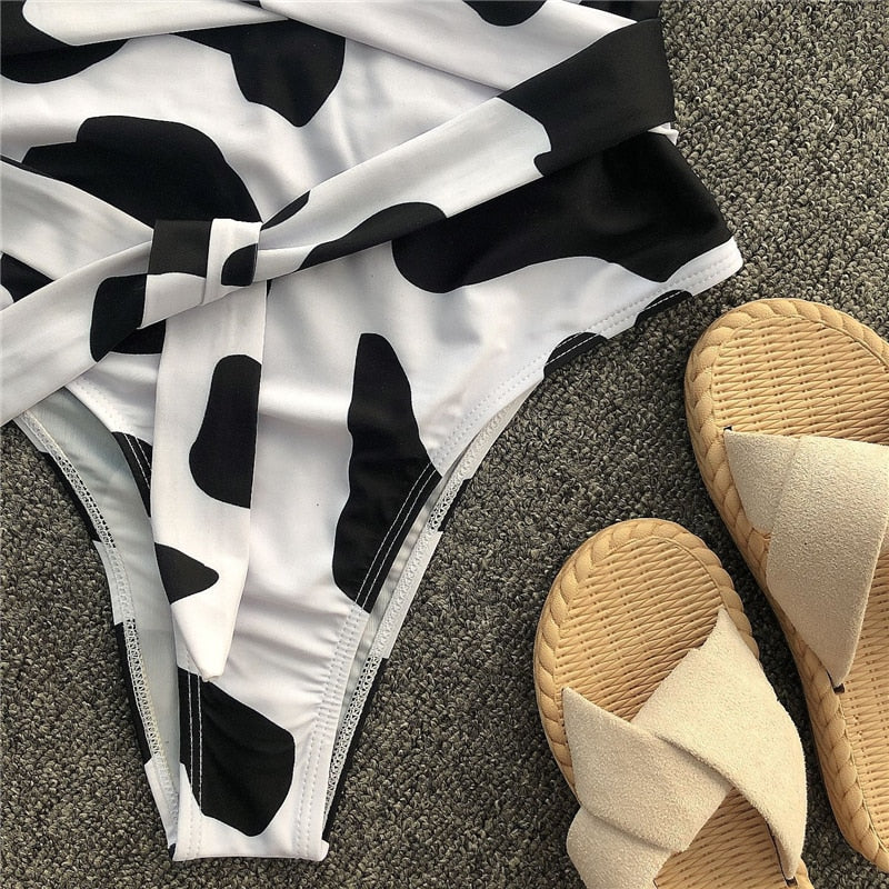 Cow Print One-Piece Swimsuit