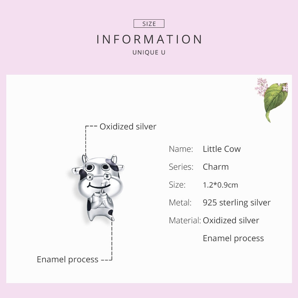 Sterling Silver - Milk Cow Charms