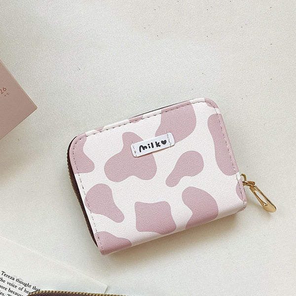 Womens Cow Print Leather Wallet