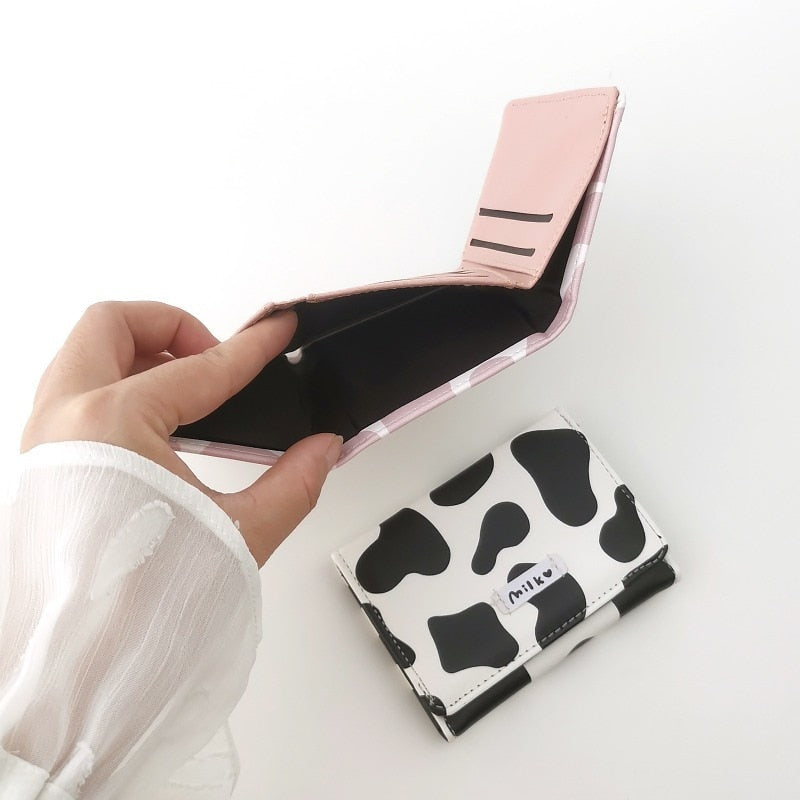 Womens Cow Print Leather Wallet