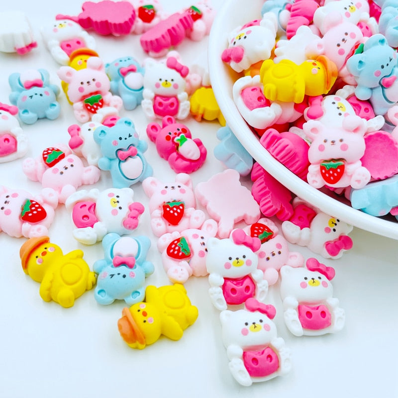 20 Pcs Mini Cartoon Young Cow Accessories