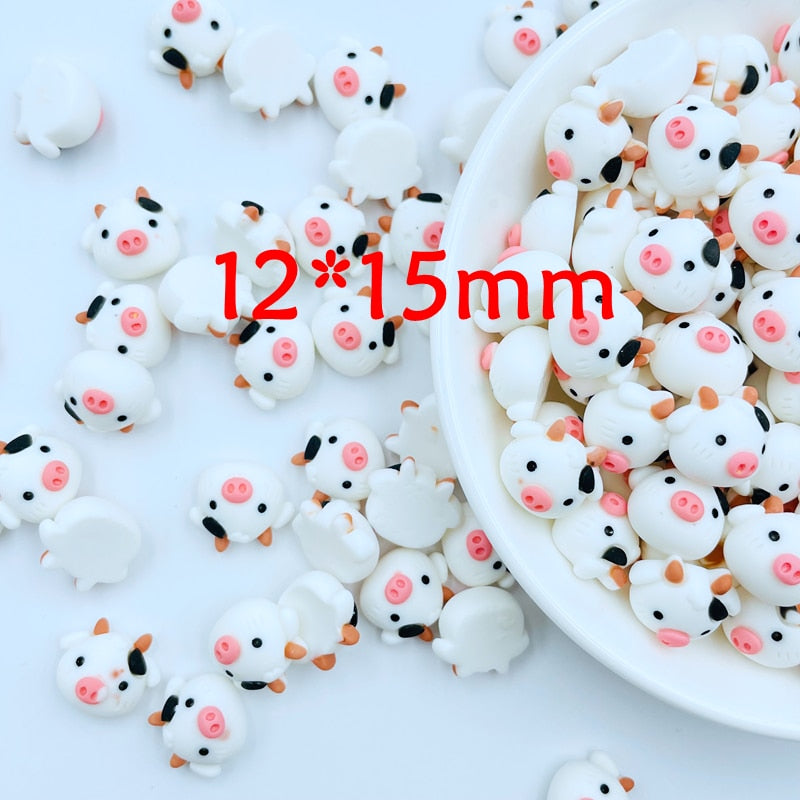 20 Pcs Mini Cartoon Young Cow Accessories