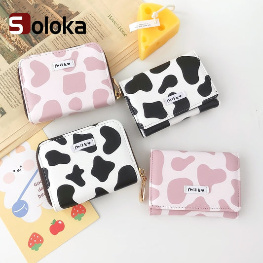 Womens Cow Print Leather Wallet