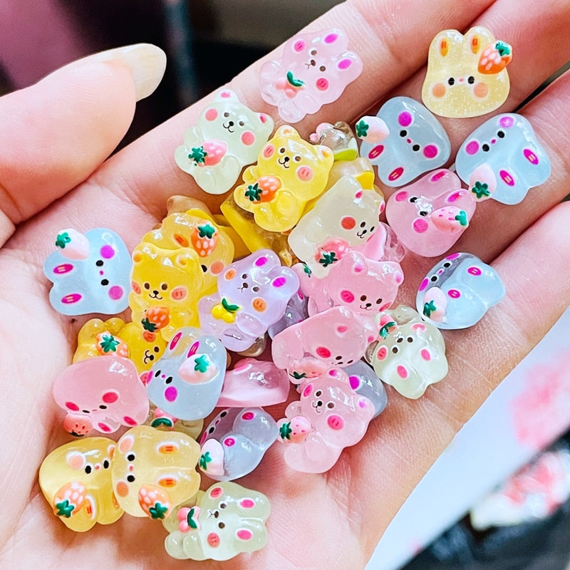 20 Pcs Mini Cartoon Young Cow Accessories