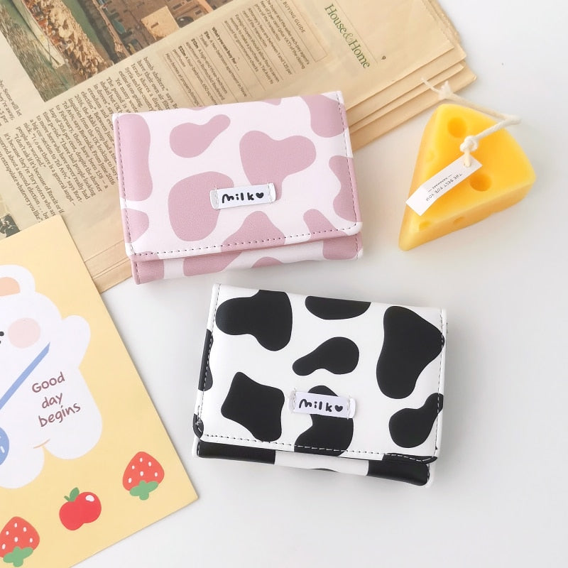 Womens Cow Print Leather Wallet