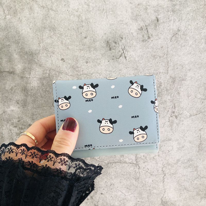 Womens Cow Print Leather Wallet