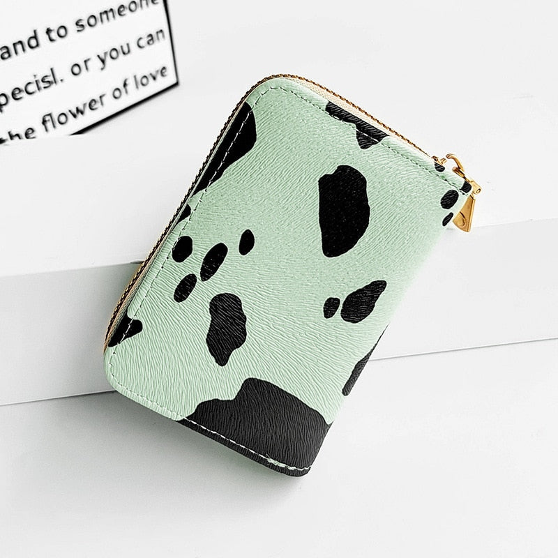 Womens Cow Print Leather Wallet