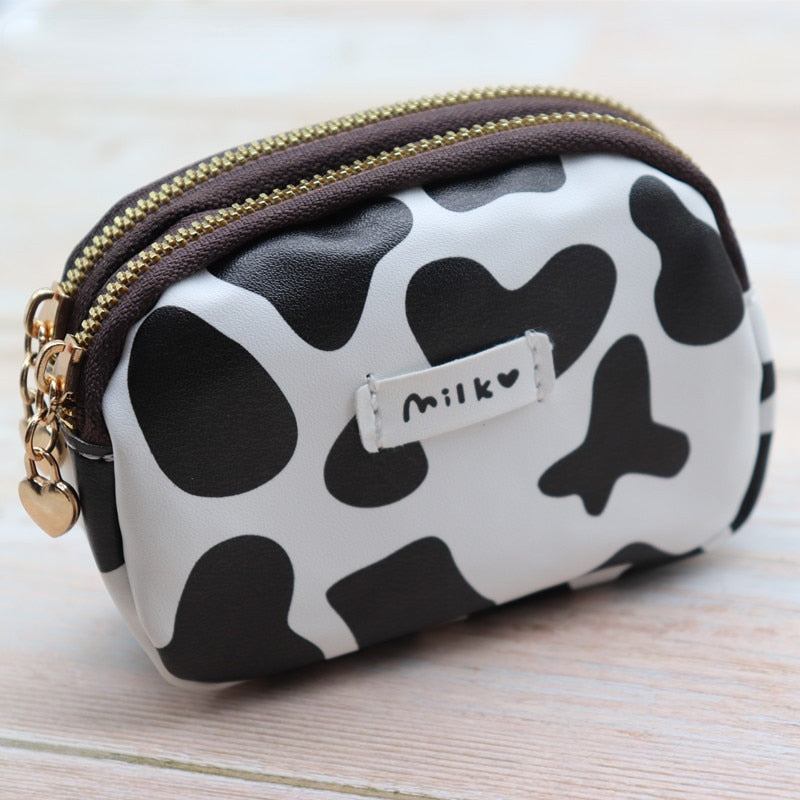 Womens Cow Print Leather Wallet