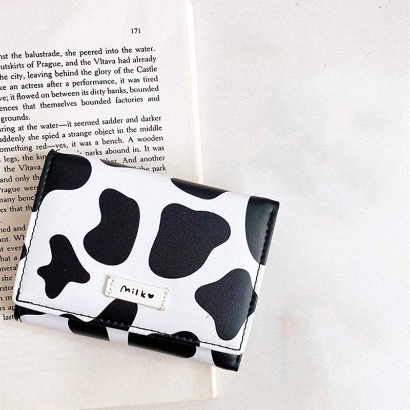 Womens Cow Print Leather Wallet